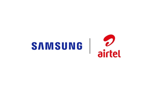 La imagen muestra los logotipos de Samsung Electronics Co. y Bharti Airtel. (Prohibida su reventa y archivo)