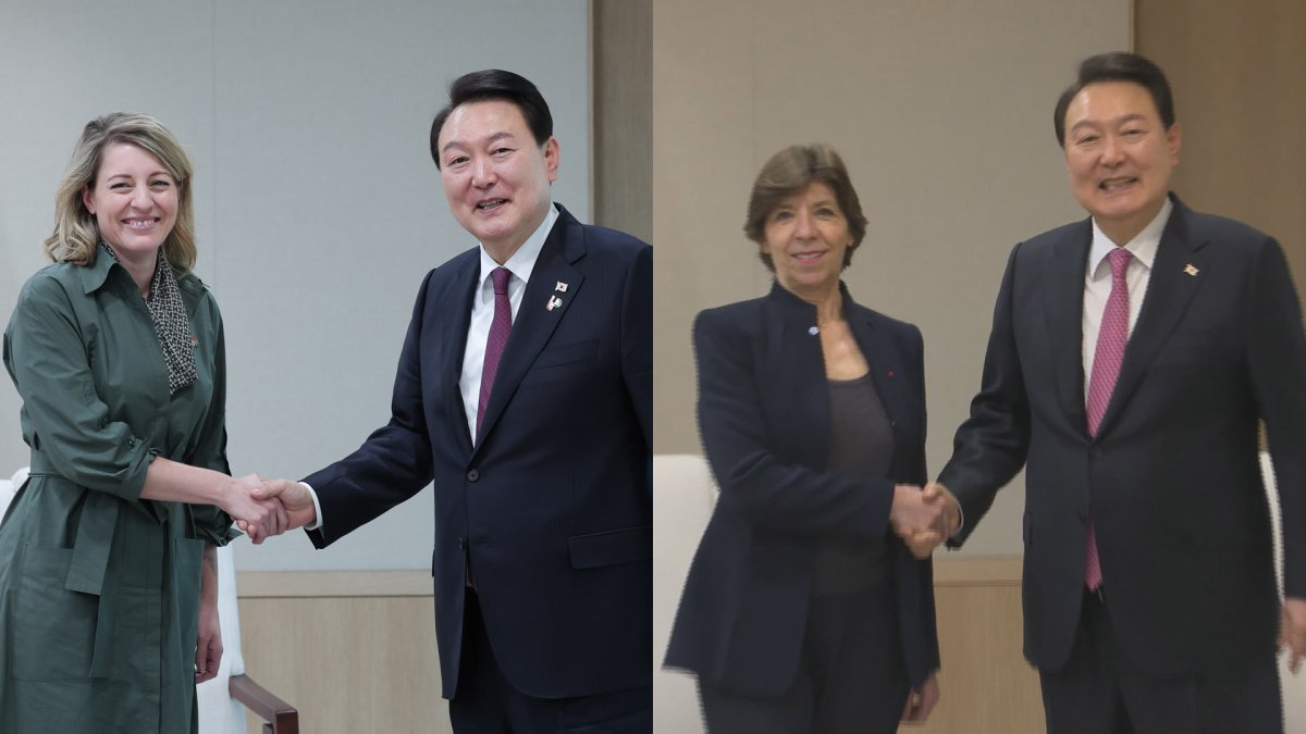 Yoon meets with the foreign ministers of Canada and France