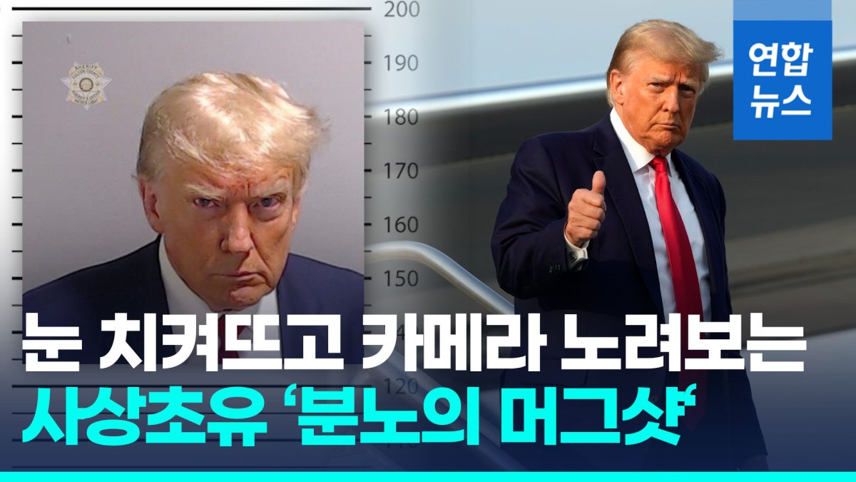 [영상] "항복 절대없다"…'20분 수감' 트럼프, 눈 치켜뜨고 첫 머그샷
