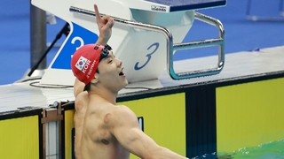 [속보] 지유찬, 아시안게임 수영 자유형 50m 금메달