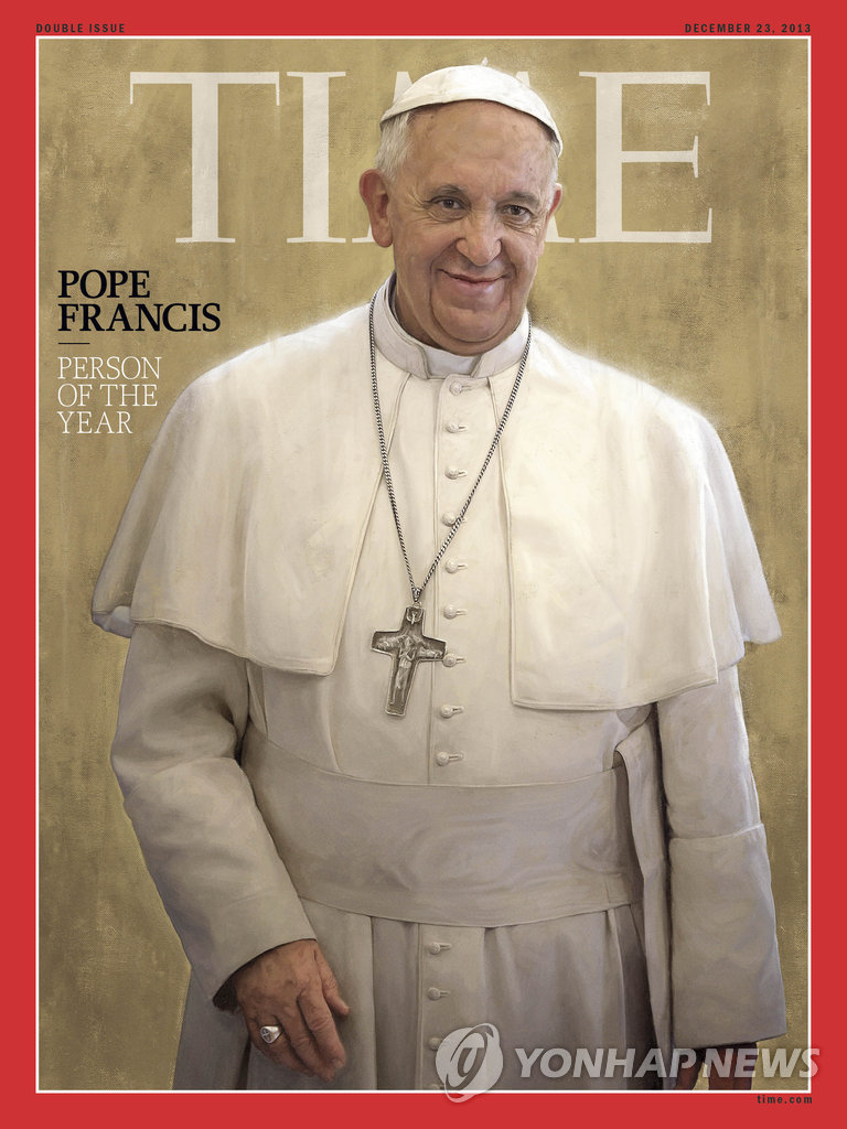 지난해 타임지 '올해의 인물'에 선정된 교황 프란치스코 (AP=연합뉴스 DB)