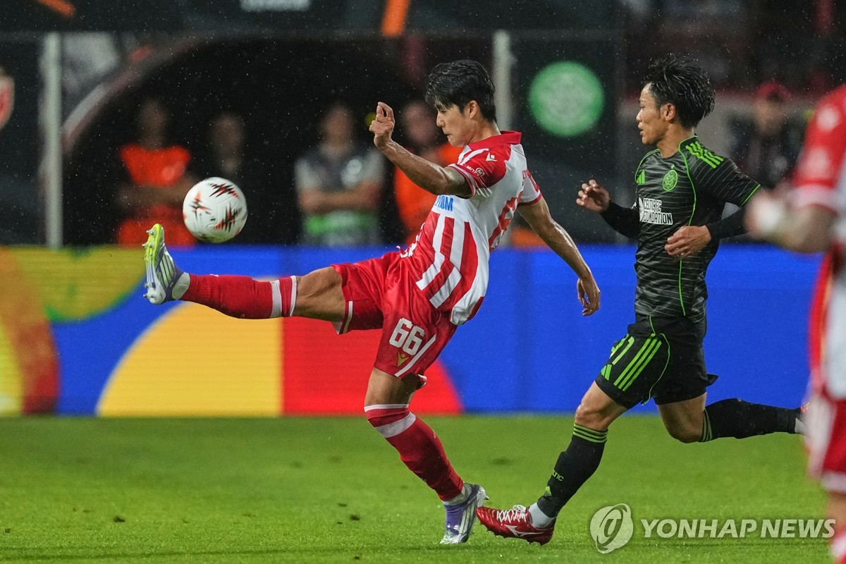 설영우 덕에 즈베즈다 개막 8연승 질주…2-1 역전 골 도와