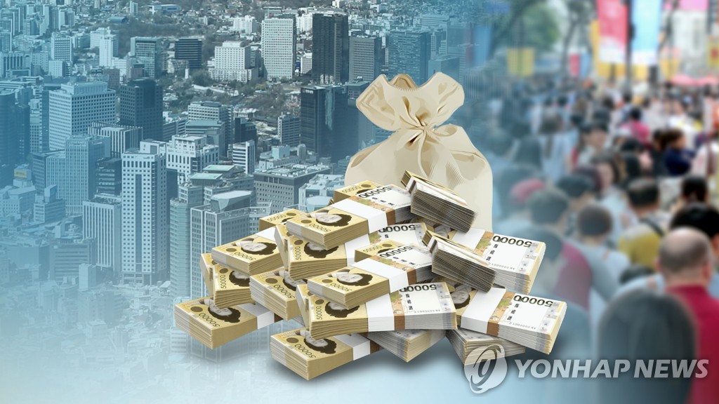 This image, provided by Yonhap News TV, depicts the country's national debt. (Yonhap)
