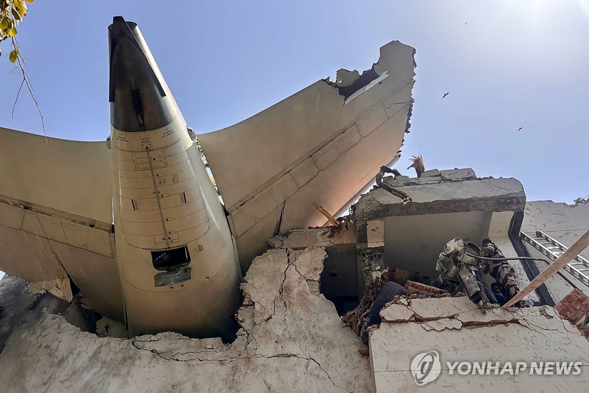 에어인디아 여객기 추락 현장