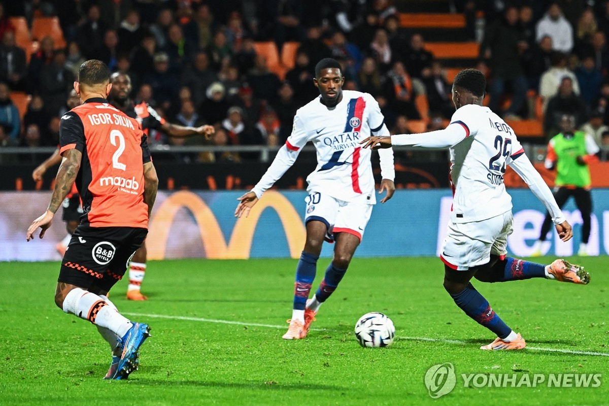 '이강인 질병 결장' PSG, 리그1 하위권 로리앙과 1-1 무승부