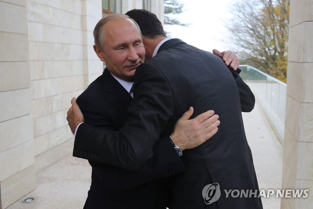 "아사드 대통령, 시리아 구해 준 푸틴(왼쪽) 대통령에 감사"