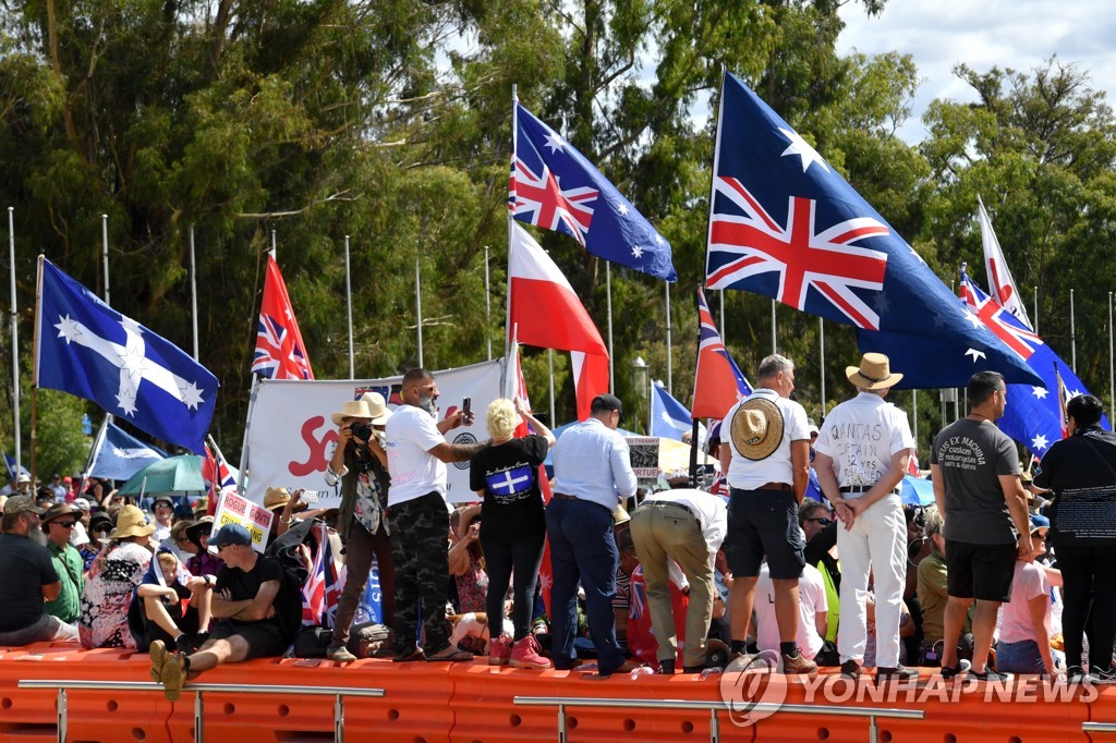 캐나다 트럭 운전사의 시위에 동조한 호주의 시위