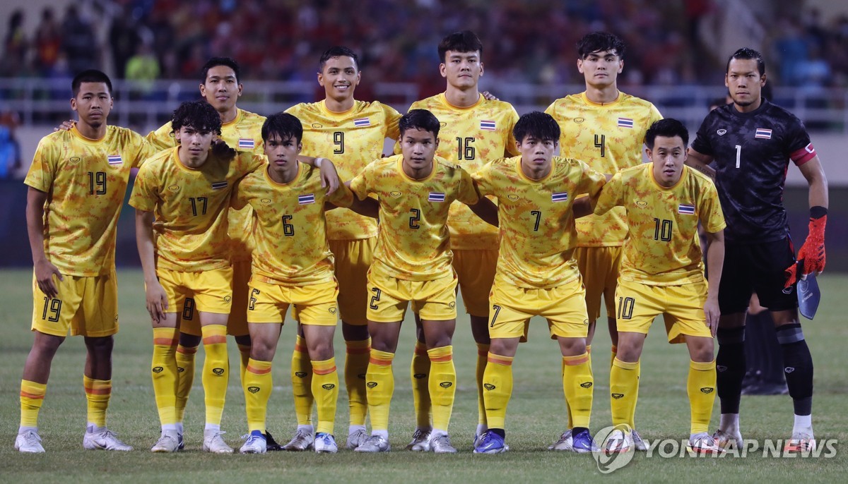 지난해 동남아시안게임에 출전한 태국 축구대표 선수들
