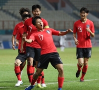 이란전에서 골 넣은 이승우의 환호