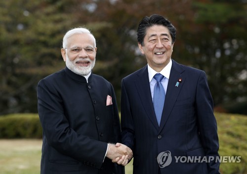 일본 언론 "모디 인도 총리, 아베 국장 참석 조율중"