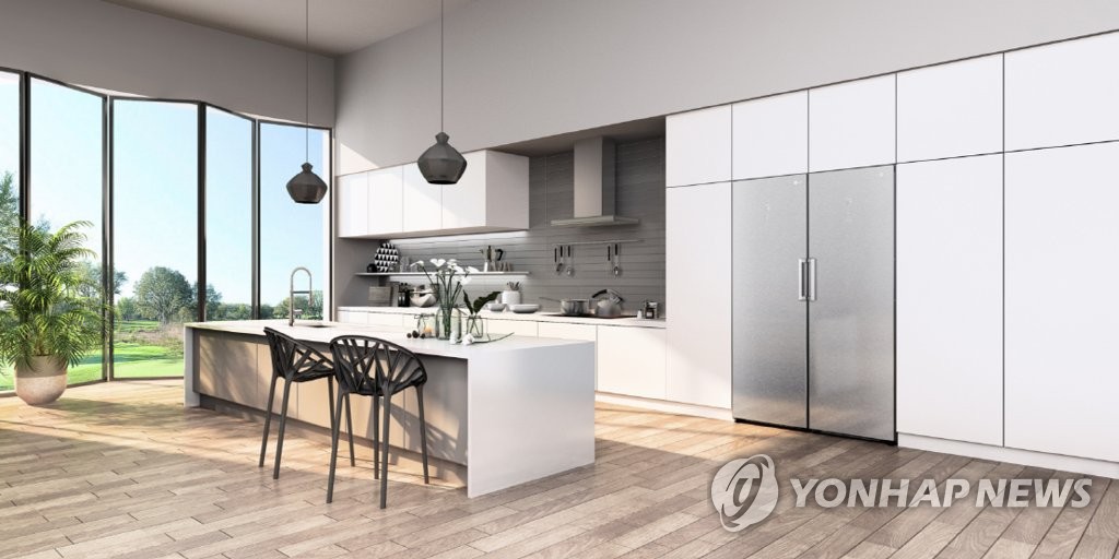 This photo provided by LG Electronics Inc. on Aug. 28, 2020, shows the company's updated LG Fridge and Freezer pair to be launched in Europe. (PHOTO NOT FOR SALE) (Yonhap)