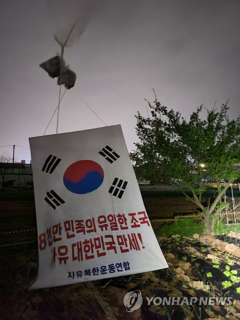 탈북민단체, 윤석열 당선인 사진 담긴 대북전단 살포