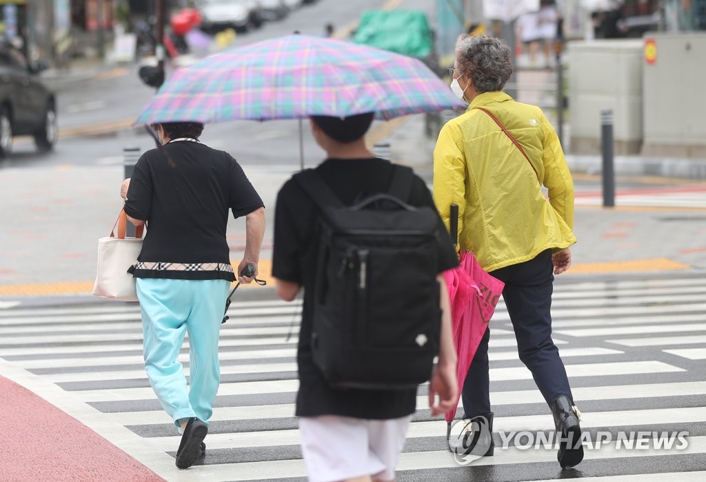 6월 장마 '쓴 우산 든 우산'