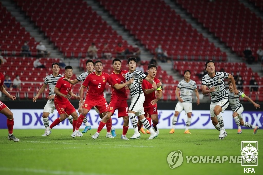 한국-중국 동아시안컵 경기 모습