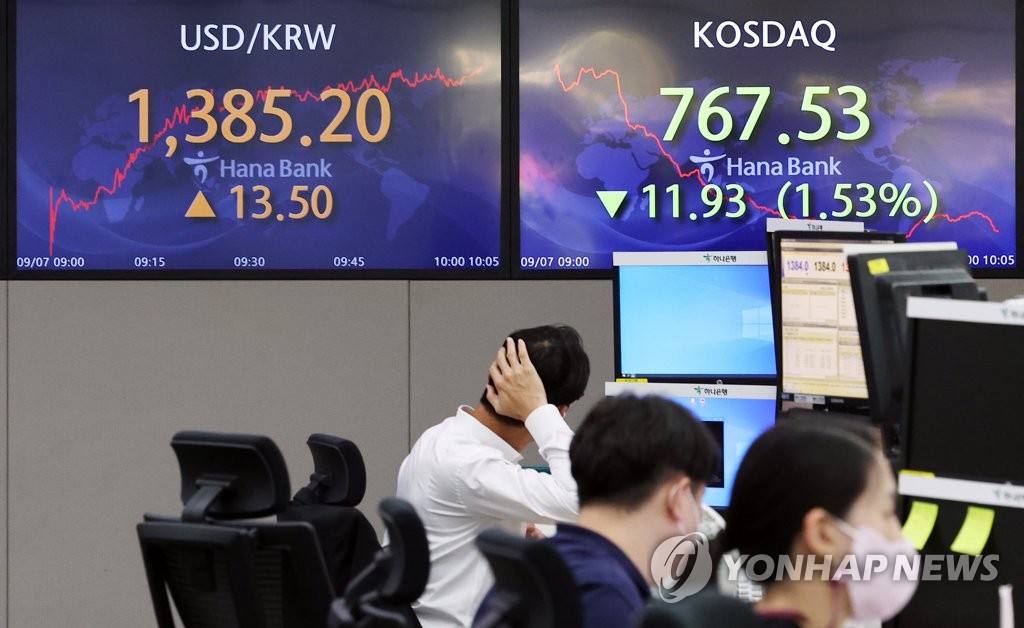 韓国総合株価指数が反落　１．３９％安＝２４００割り込む