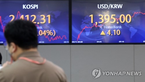 韓国ウォン安　対ドルで１４００ウォンに迫る＝当局が口先介入
