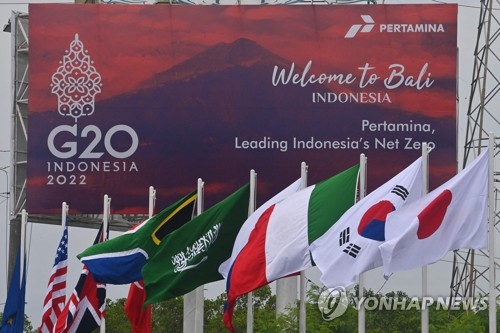 G2O 정상회의 개최 앞두고 휘날리는 회원국 국기들