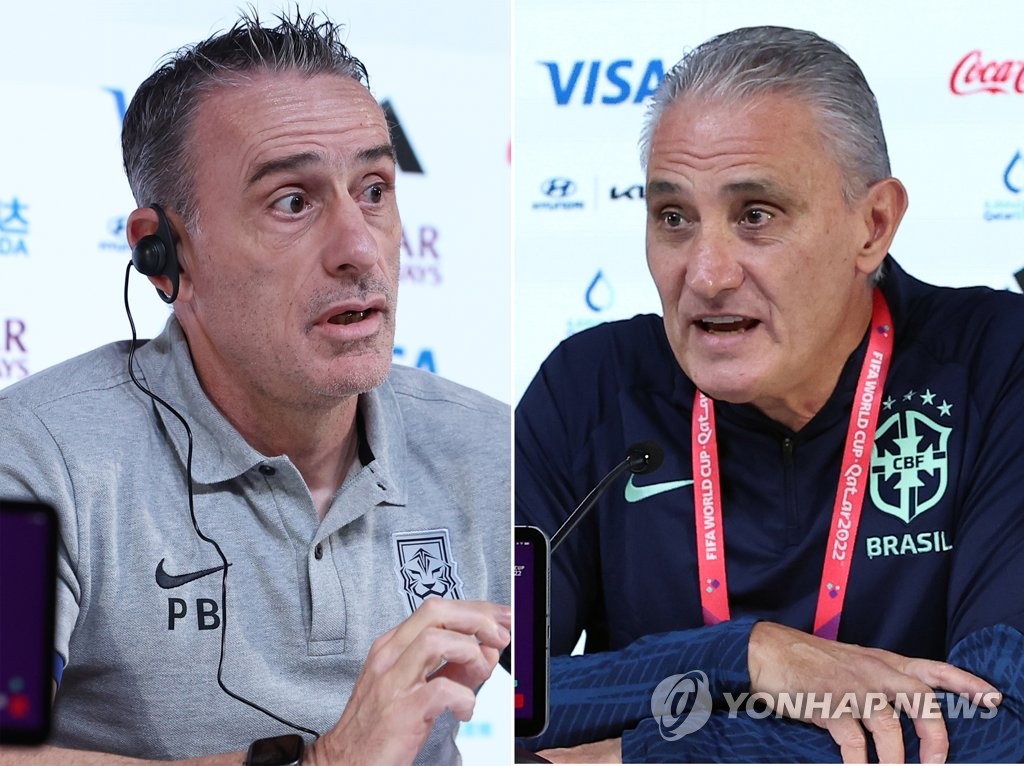 한국-브라질 월드컵 본선 첫 맞대결, 공식 인터뷰하는 양팀 감독들