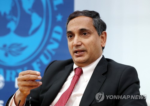 Krishna Srinivasan, who heads the Asia and Pacific Department of the International Monetary Fund, speaks during an interview with Yonhap News Agency in Incheon, 27 kilometers west of Seoul, on May 4, 2023. (Yonhap)