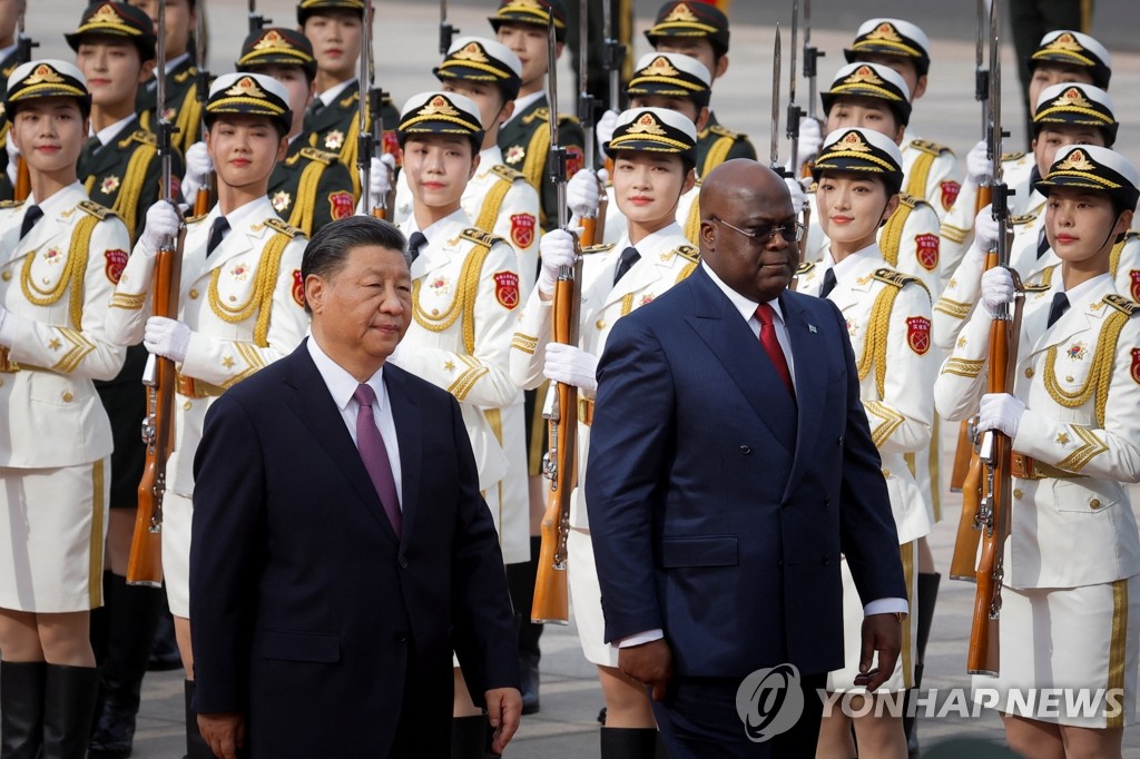 시진핑 中주석과 국빈환영식 참석하는 민주콩고 대통령