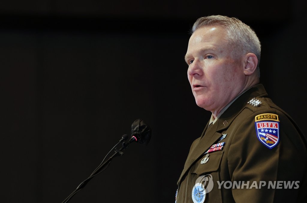 U.S. Forces Korea Commander Gen. Paul LaCamera speaks at a forum hosted by the Korea Institute for Defense Analyses at a hotel in central Seoul on May 30, 2023. (Yonhap)