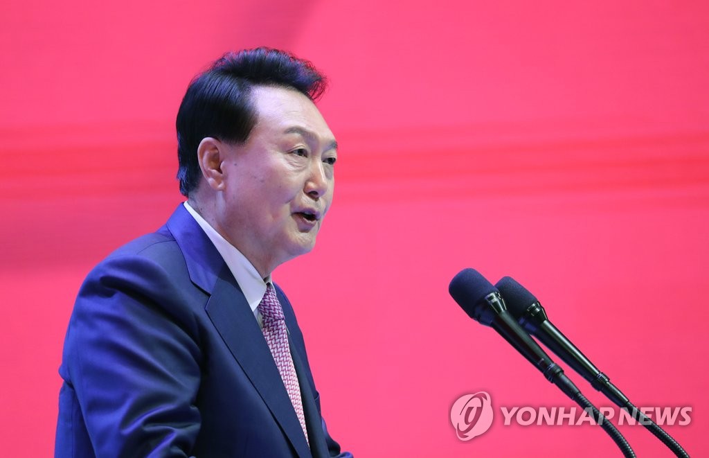 강원특별자치도 출범 기념식에서 축사하는 윤석열 대통령