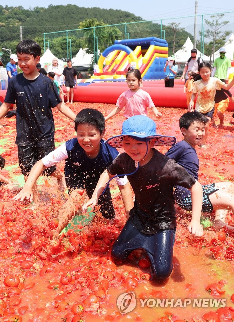 Tomato festival Yonhap News Agency