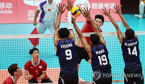 (Asiad) S. Korea qualifies for 2nd round of men's volleyball after defeating Cambodia