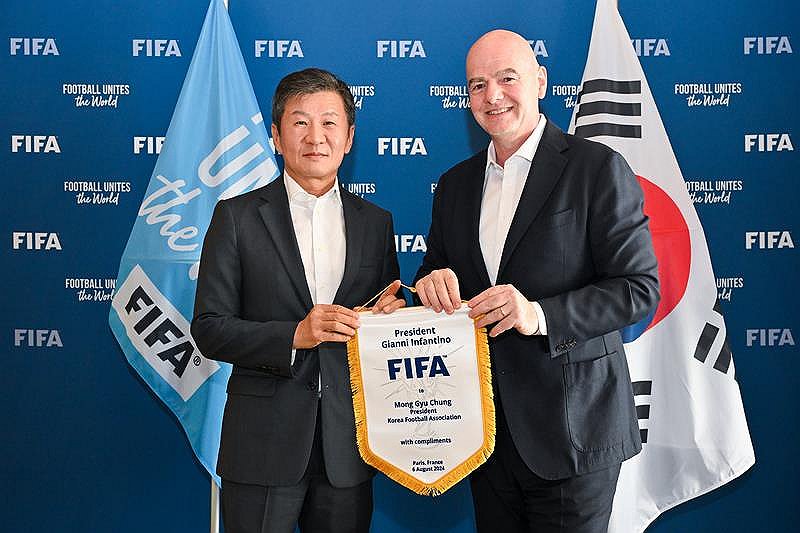 정몽규 대한축구협회장과 잔니 인판티노 FIFA 회장