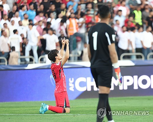 サッカーヨルダン代表 1点もの（サッカー韓国代表がヨルダン下し