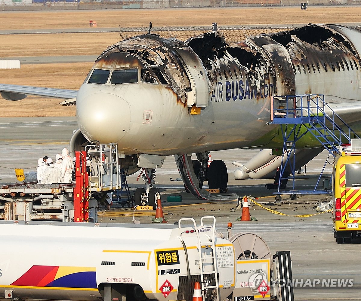 炎上した旅客機の安全性調査