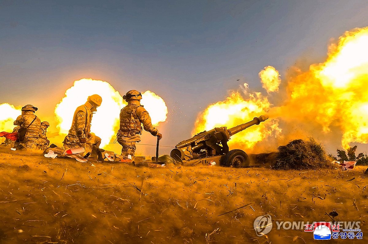 北朝鮮軍が砲射撃競技実施