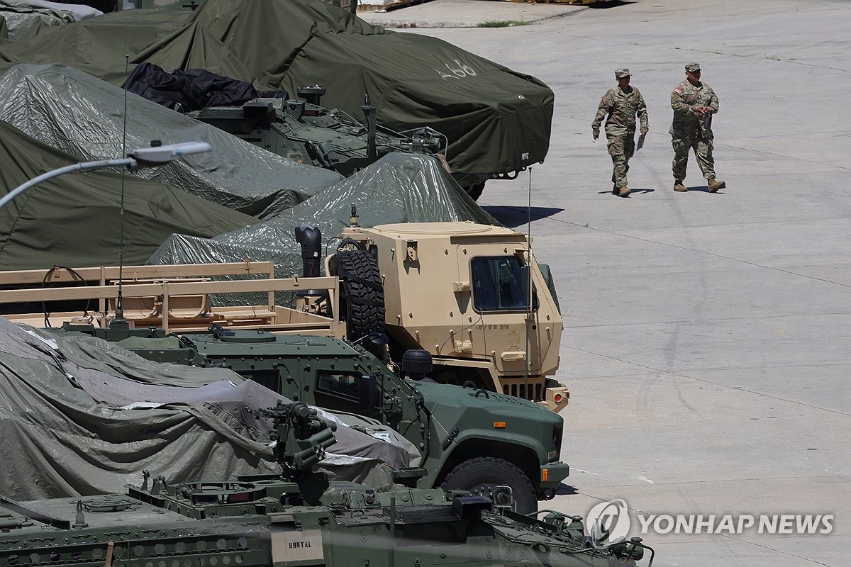 北, 주한미군 뒤집힌 동아시아 지도에 "침략적 흉심 드러내"