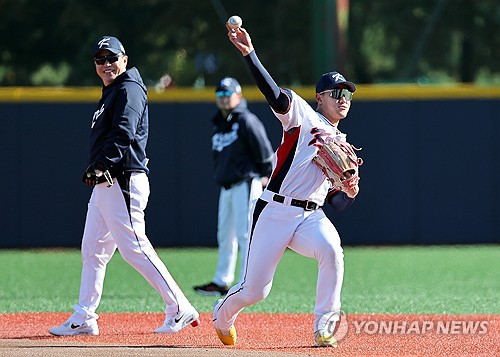 대표팀 외야 수비 훈련